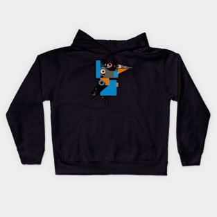 Picasso Style Bird Kids Hoodie